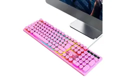 Gaming Keyboards&comma; PC Keyboards&comma; Competition Keyboards&comma; Pink Gaming Keyboard &lpar;Wired Keyboard with LED Light for Gamers&sol;Workers 104 Keys&rpar;
