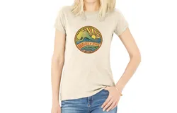 Women Crew Tee - Waves and Rays - Beige by DelSol for Women - 1 Pc T-Shirt &lpar;XL&rpar;