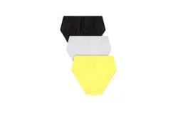 On The Plus Side Women&apos;s Plus Size Solid Panties 3-Pack In Black&sol;white&sol;yellow