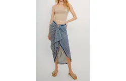 Guadalupe Design Ashi Parco Kenia Skirt In Blue Shimmer