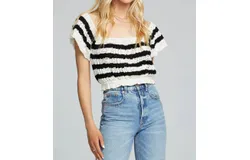 Saltwater Luxe Maggie Sweater In Black&sol;white