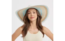 Ladies sun hat&comma; summer fashion beach straw hat&comma; outdoor outing vacation sunshade sunscreen sun hat