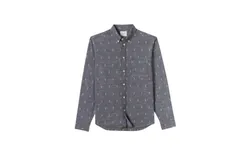 Billy Reid Men&apos;s Tuscumbia Shirt In Grey&sol; White