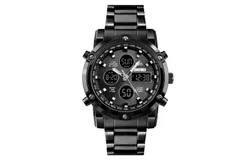 SKEMI 1389 Quartz Man Watch Unique Fashion Sport Casual Brand Quartz Clock Double Movement Stainless Steel Strap Waterproof Wrist Watch Relogio Masculino