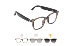 Smart Glasses for Women Men&comma; Bluetooth Glasses with Photochromic Lenses Touch Control Voice Assistant for Clear Audio&comma; GS07&comma;Brown