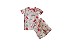 Charlies Project Boy&apos;s Sip N Shop 2 Piece Bamboo Loungewear Set In Red Multi