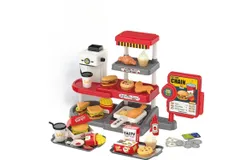 71PCS Kids Play House Food Set with Burgers&comma; Fries&comma; Chicken Wings&comma; and More&excl; Includes Cash Register and Water Dispenser