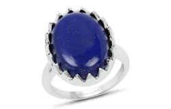 9&period;90 Carat Genuine Lapis &period;925 Sterling Silver Ring