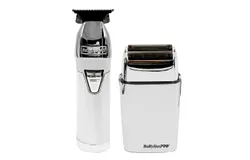 BaByliss Pro LIMITEDFX Collection Limited Edition Trimmer and Double Foil Shaver Silver &num;FXDUOFS2TS