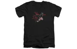 Batman Arkham Knight Ak Tech Short Sleeve Adult V Neck Premium Cotton Tee &sol; T-Shirt