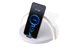 10W wireless charger&comma; wireless charging desk lamp rainbow phone holder touch night light