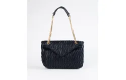 Sondra Roberts Pleated Nappa Chain Strap Bag In Black