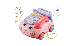 Baby Phone Toys, Baby Toys Phone Cartoon Baby Piano Music Light Toys Kids Pretend Phone, Kids Mobile Phone Girls With Lights Parent-Child Interactive Toys Gift Games Boys Girls Early Education Gifts Pink