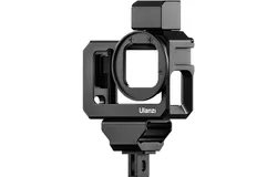 ULANZI G9-5 Housing Case for Gopro Hero 12 11 10 9&comma; Aluminum Video Cage with 2 Cold Shoe Mount for Mic and Led Light&comma; Protective Frame with 52mm Filter Adapter&comma; Lens Cap&comma; Compatible with Tripod