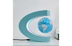 Magnetic Levitating Globe with LED Light&comma; Cool Tech Gift for Men Father Boys and Girls&comma; Floating Globes World Desk Gadget Decor in Office Home Display，blue