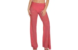 Beach Habitat Heart Crochet Smocked Beach Pants In Coral