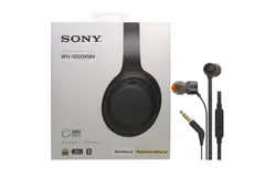 Sony WH-1000XM4 Wireless Noise Canceling Over-the-Ear Headphones with Google Assistant and Alexa &plus; JBL T110 in Ear Headphones Black