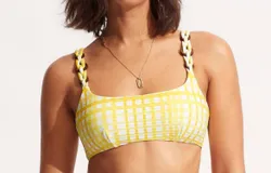 Seafolly Bralette Top In Amalfi Check