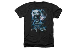 Batman Moonlight Cat Adult Heather Tee &sol; T-Shirt