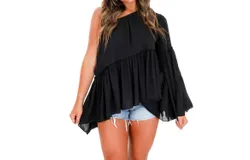 Strut & Bolt Lost On You One Shoulder Top In Black