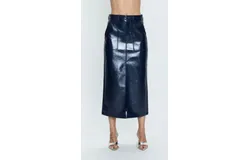 Pistola Alice Utility Skirt In Navy Vinyl