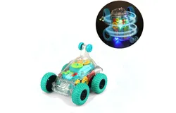 Autistic Kids Sensory Toys&comma; Glowing Toy Cars for Toddlers 1-3 Years Old&comma; Crash Toy Cars with Colorful Moving Gears&comma; Music&comma; LED Effects&comma; 360° Rolling Twister&comma; Monster Truck Toy&comma; Toddler Car&comma; Christmas Gift-Green
