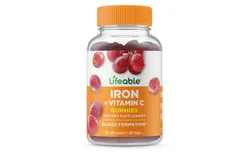 Lifeable® Iron 20 mg with Vitamin C Gummies - Healthy Iron Levels - 60 Gummies