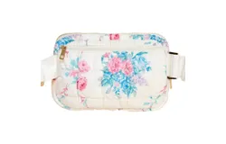 Tcec Women&apos;s Quilted Floral Fanny Pack Bag In White