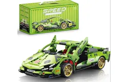 Sports Car Building Blocks - Green Ox &lpar;586 Pieces&rpar; Portable Container Set