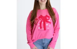 Jane Marie Best Present Ever Sweatshirt In Pink