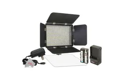 Vidpro LED-330X Varicolor Studio Video Lighting Kit with Built-in Barn Doors & Diffuser Includes Li-ion Battery & Charger&comma; AC Adapter&comma; Adjustable Shoe Mount
