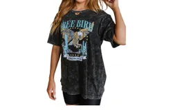 Zutter Free Bird Graphic T-Shirt In Black