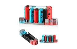 Switch Wall Mount with Joy-Con Charger&comma; Wall Mount Kit Shelf for Nintendo Switch&sol;OLED&comma; Wall Mount Switch Charging Dock Station with 20 Game Card Storage and 6 Charger for Joy-Con