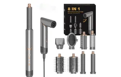 Folding hot air comb 8-in-1 High speed brushless hair dryer Curling iron One-piece curly straight hair brush comb