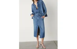 Marella Cast Denim Skirt In Blue