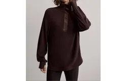 Varley Roeder Half Zip Midlayer Top In Coffee Bean