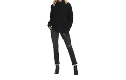 Mudpie Randi Waffle Knit Sweater In Black