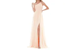 Colors Dress One Shoulder Long Dress In Apricot