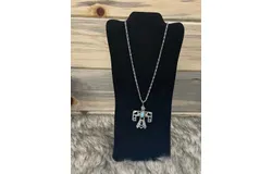 Art By Amy Labbe Thunderbird Necklace In Brushed Silver