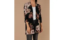 Now N Forever Dora Floral Cardigan In Black