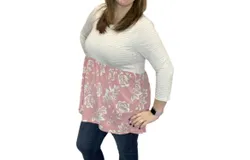 Honeyme Stripes Go Babydoll Top In Mauve