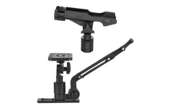 Kayak Fish Finder Mounting Plate Kayak Boat Transducer Mounting Arm with Adjustable Fishing Pole Holder