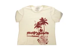 Womens Boyfriend Tee - Palms and Floral Sunset by Delsol for Women - 1 Pc T-Shirt &lpar;XL&rpar;