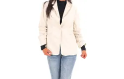 Blue B Luxe Cinch Blazer In Bone White
