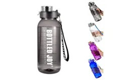 Water Bottle, BOTTLED JOY 1 Litre Sports Water Bottle with Time Markings and Reusable, 32 Oz Leakproof DUNDUN Water Bottle BPA-Free, Flip Top for Sports, Cycling, Camping