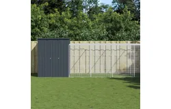 Chicken Cage with Run Anthracite 65"x339&period;8"x71&period;3" Galvanized Steel