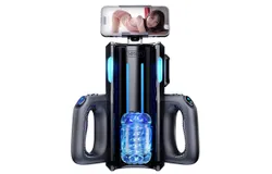 Men Electric Adult Sex Machine &comma; Hand Free Penis Training Stroker with Phone Holder and 2 Soft Silicone Pocket Pussy