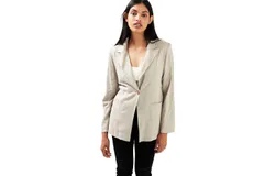 Belle & Bloom Women&apos;s Synergy Wrap Blazer in Warm Grey