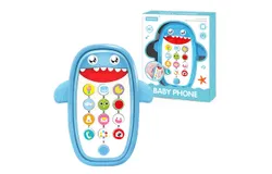 Baby Dinosaur Mobile Phone Toy Detachable Soft Gutta Case&comma; Light&comma; Music & Adjustable Volume Kids Play & Learn Pretend Phone Baby&comma; Preschool Holiday Birthday Gift Girl Boy 18 Months &lpar;Blue&rpar;