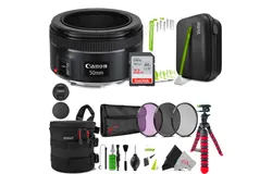 Canon EF 50mm f&sol;1&period;8 STM Lens &plus; Telephoto&Wide Angle Lens &plus; Filter Kit &plus; 32GB Memory Card &plus; Lens Case &plus; LensCap Holder &plus; Professional Cleaning Kit